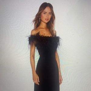 MILLY Feather Bodice Dress